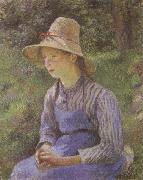 Camille Pissarro Young Peasant Girl Wearing a Hat oil painting reproduction